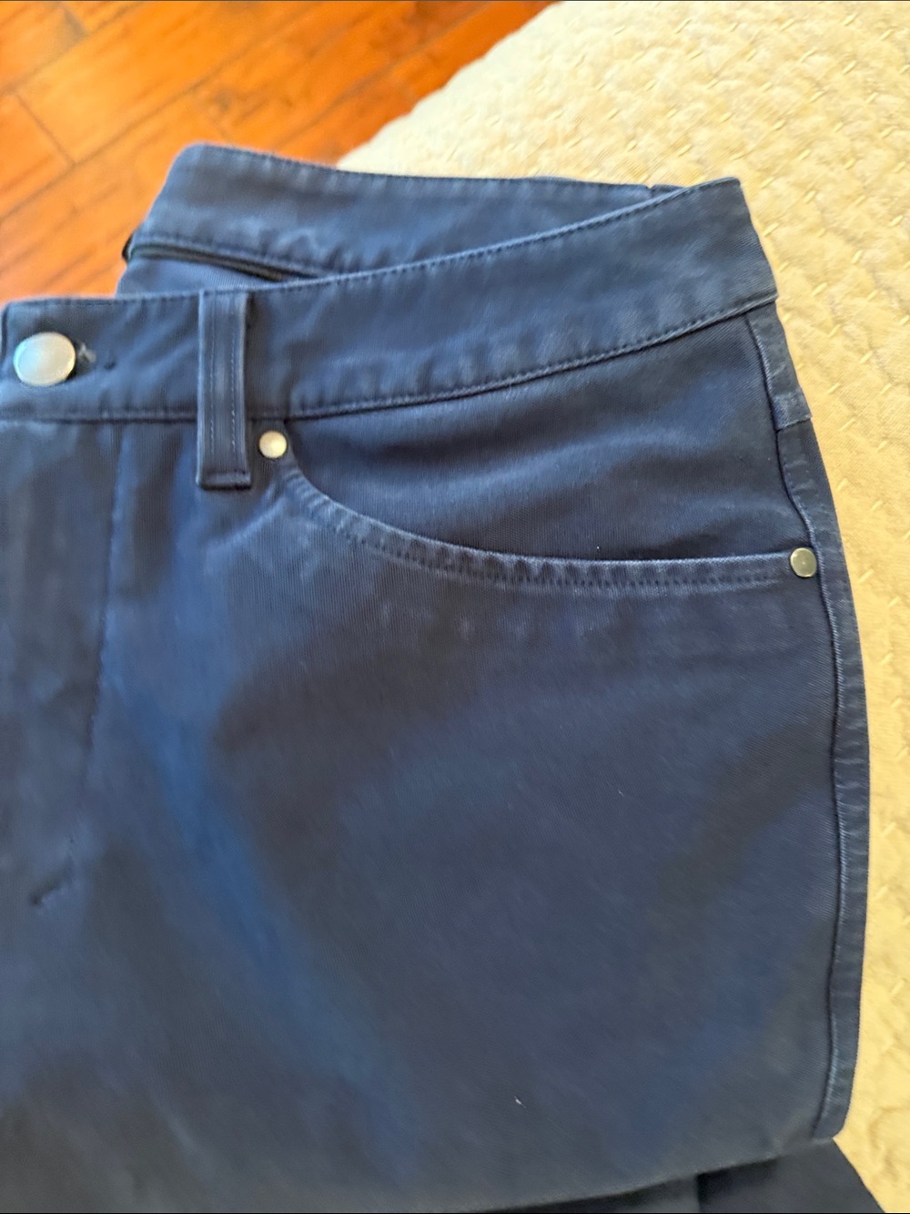 lululemon athletica Navy Men's Pants/jean like material with Button Waist - Picture 6 of 6